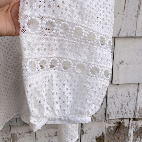 Banana Republic Lace Balloon Sleeves Button Down Blouse - Picture 3 of 8